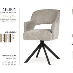 MERCY SUPREME étkezőszék | táskarugós forgó étkezőszék, választható szövet / lábszín